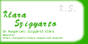 klara szigyarto business card